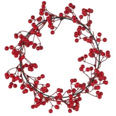 Berry wreath, 30x30x6cm, red