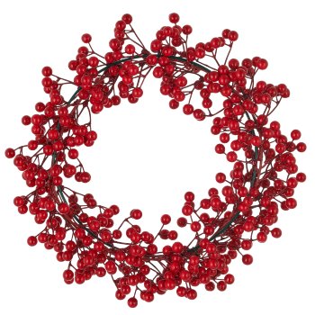 Berry wreath, 31x31x8cm, red