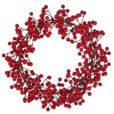 Berry wreath, 31x31x8cm, red