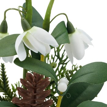 Snowdrop, 20cm, white, in glass 7x7x7.5cm