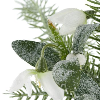 Bouquet with iced snowdrops, 30cm, white