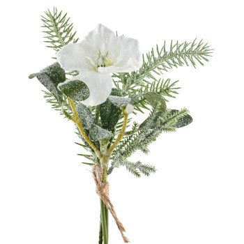Sträußchen mit Christrose geeist, 30cm, weiß