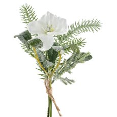 Sträußchen mit Christrose geeist, 30cm, weiß