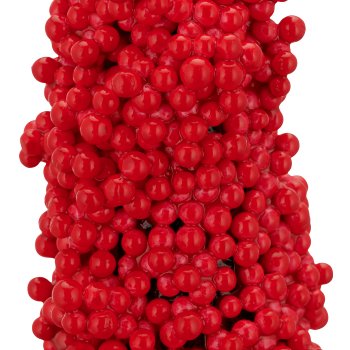 Beerenpyramide, 32cm, rot, in schwarzen Kunststofftopf 7x7x7,5cm