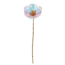 Christmas rose branch, 43cm, clear