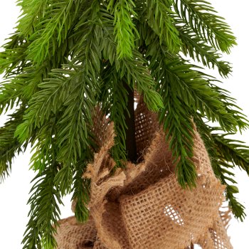 Fir tree in jute bag, 37cm, green