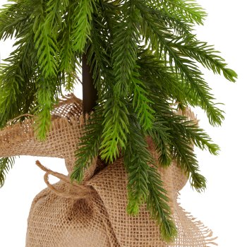 Fir tree in jute bag, 45cm, green
