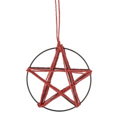 Dekoring mit Stern, 15cm, rot