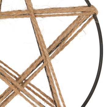 Decorative ring with star, 15cm, natural
