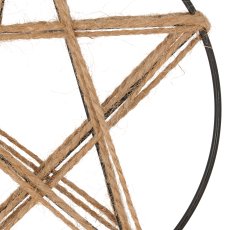 Decorative ring with star, 15cm, natural