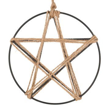 Decorative ring with star, 15cm, natural