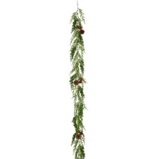 Koniferenmixgirlande mit Naturzapfen, 190cm, grün, Soft Touch