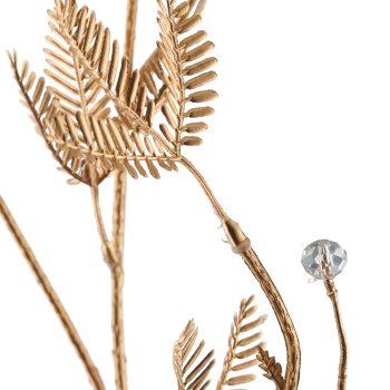 Blattzweig mit Diamanten, 84cm, gold