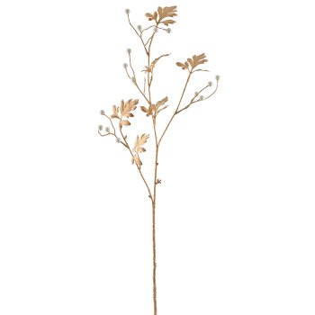 Blattzweig mit Perlen, 84cm, gold