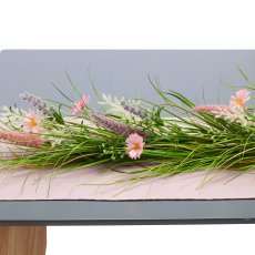 Grasaufleger mit Blüten, 138cm, rosa