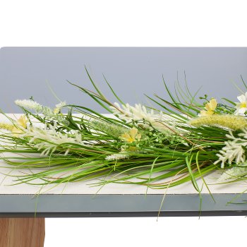 Grasaufleger mit Blüten, 138cm, gelb