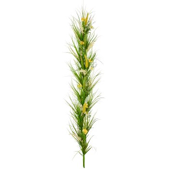 Grasaufleger mit Blüten, 138cm, gelb