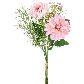 Mixed dahlia bouquet x4, 65cm, pale pink