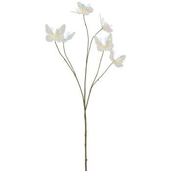 Schmetterlingszweig x6, 76cm, weiß