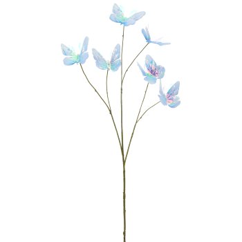 Butterfly branch x6, 76cm, blue