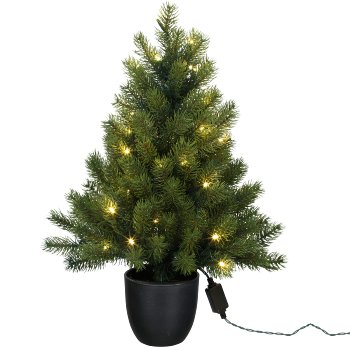 Tannenbaum, 60cm, grün 135 Tips, 50 LED, im Kunsstofftopf 16x15cm