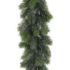 Artificial fir garland 180cm with 168 tips, green-iced