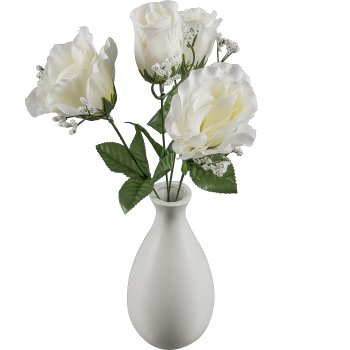 Bouquet of roses, 36cm, white