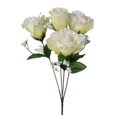 Rosenstrauß, 36cm, weiß