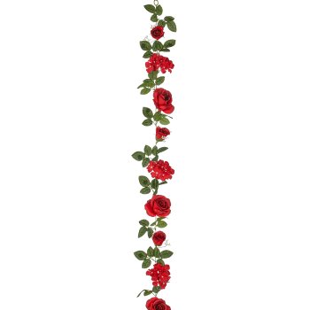 Rosen-Mix-Girlande, 180cm, rot