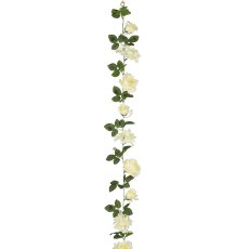 Rosen-Mix-Girlande, 180cm, weiß