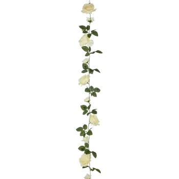 Rosengirlande, 180cm, weiß