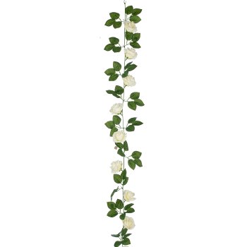 Rosengirlande, 175cm, weiß