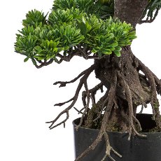 Bonsai, ca 65cm, grün, Kunststoff, im Topf 14x12cm schwarz