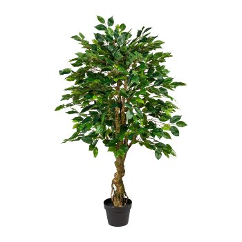 Ficus Benjamini, ca. 125cm green, plastic, in pot 17x14cm black