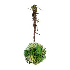 Succulent Ball with Hanger, Mix-Green, ca. 14x14x35cm