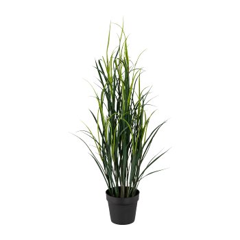 Plastic grass, approx. 120cm, green, in plastic pot 20x17cm,