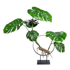 Decorative object split philodendron x8 leaves,ca 100cm, with artificial wood