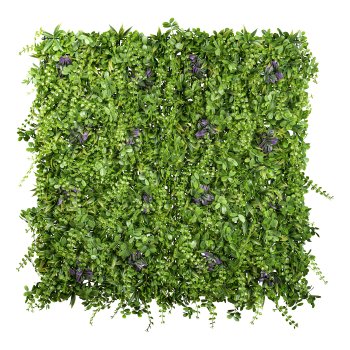 Premium leaf mat, ca 100x100x8cm, plastic, green, purple leaves, UV-resistant