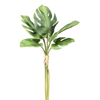 Split philodendron leaves x5, 45cm green (2x10cm,3x13cm), PU
