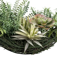 Decorative wire wreath Ø 35cm green to hang with grasses and succulents