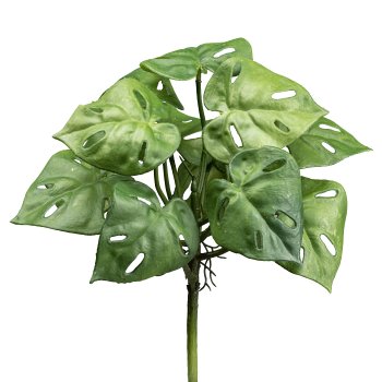 Monstera monkey leaf x12 ca 29cm green, plastic