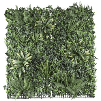 Premium plastic leaf mat 100x100cm, green, UV-resistant, flame retardant