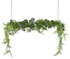 Decorative hanger, green, ca 45cm on metal frame black 70x30cm