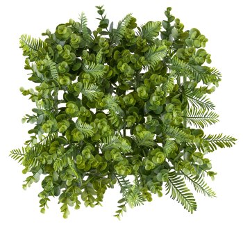 Eucalyptus fern wall mat, approx. 25x25cm, plastic, green