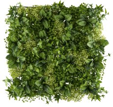 Mix-Blätter Wandmatte, ca 50x50cm, Kunststoff, grün UV-beständig