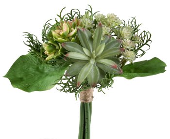 Sukkulenten-Mix-Bouquet x4, 24cm, Kunststoff, grünrosa