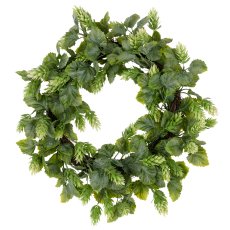 Hop wreath, Ø36x8cm, green, on Mühlenbeckia
