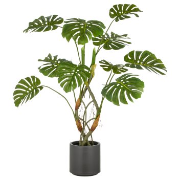 Split philodendron x10, approx. 120cm, green, plastic, in grey plastic pot 21.5x22cm