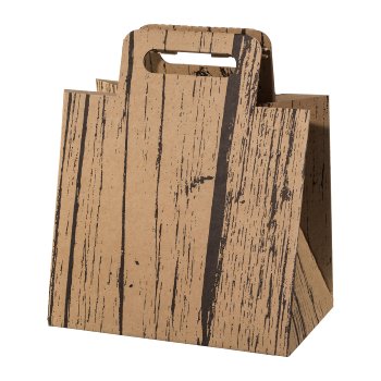 Wood-paper bag foldable, 25x25x15cm, nature