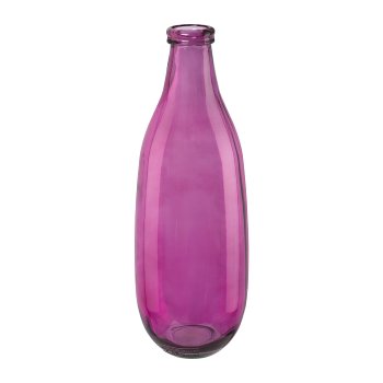 Glass Bottle Vase Lara Unikat, 15x15x40cm, Pink